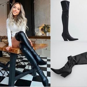 LAST PAIR - NWT Zara Heeled Tall Cowboy Boots